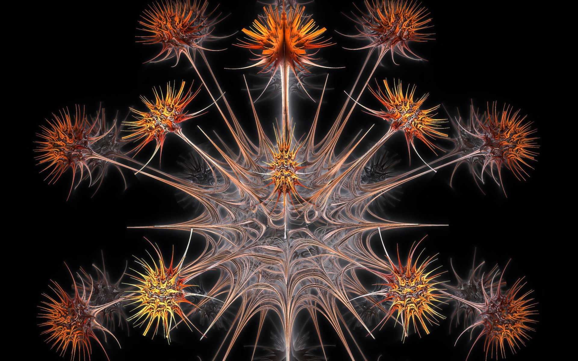 flowers form abstract digital dandelion