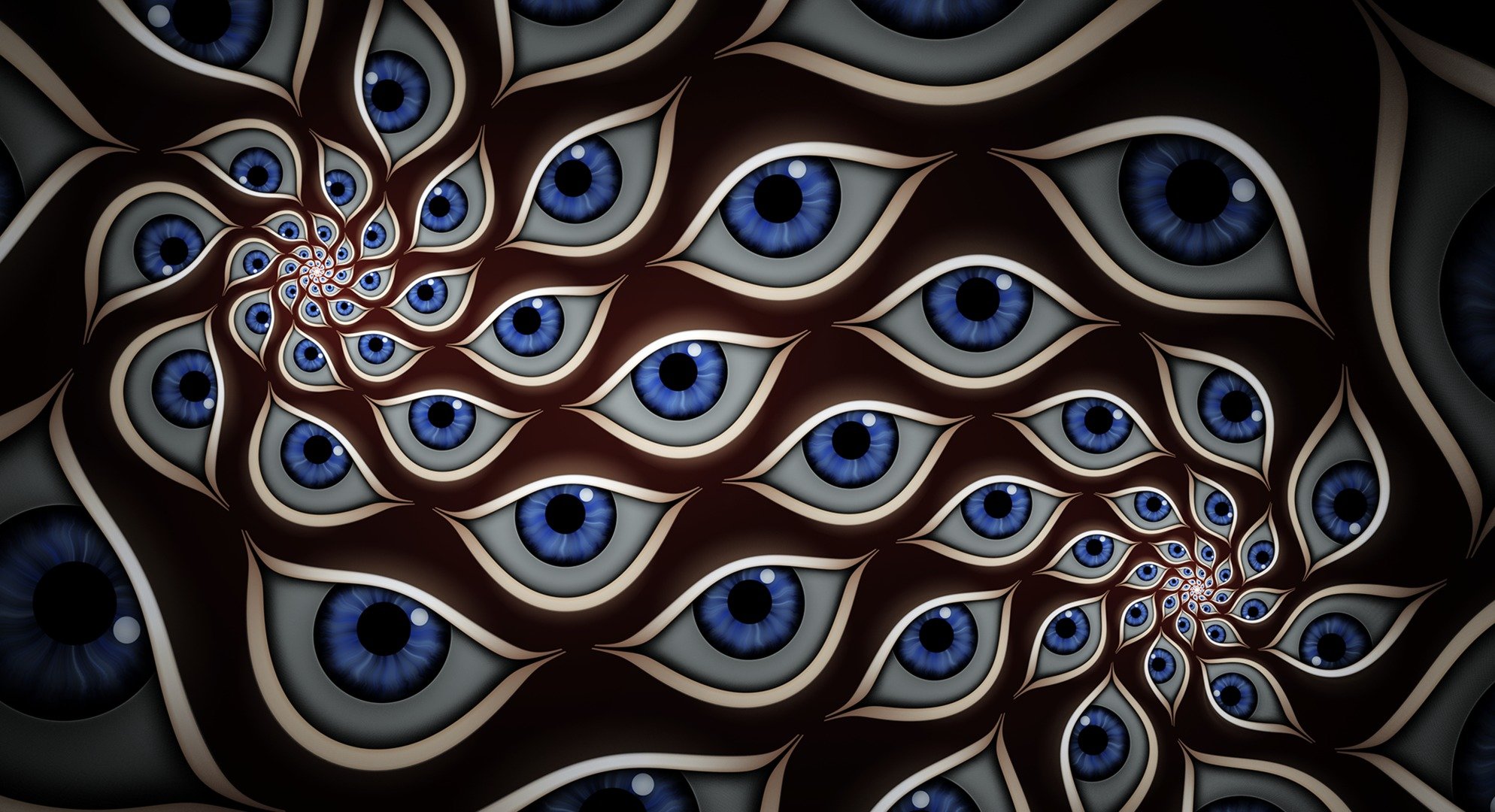 abstract eyes flowers blue