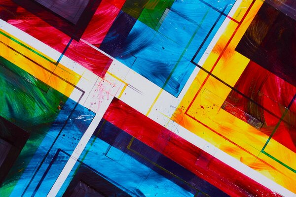 Abstracción de ángulos rectos multicolores