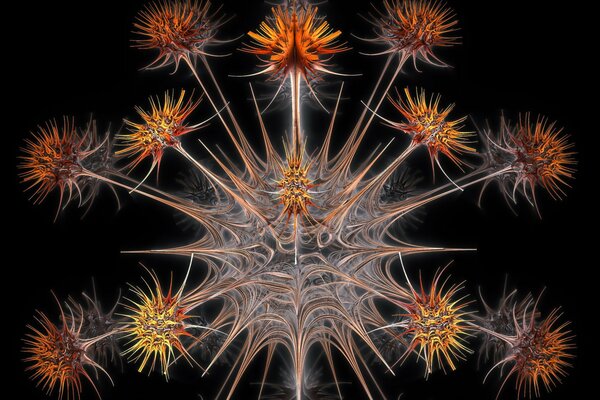 Digital abstraction in the form of a dandelion