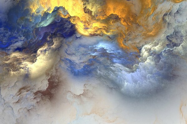 Nierealne chmury w abstrakcyjnej formie