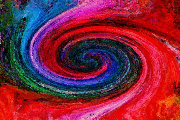 A pattern in the form of a multi-colored spiral universe