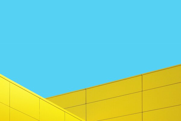 Blue background and yellow abstraction