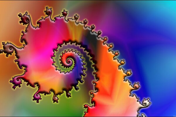 Farbige volumetrische Spiralen