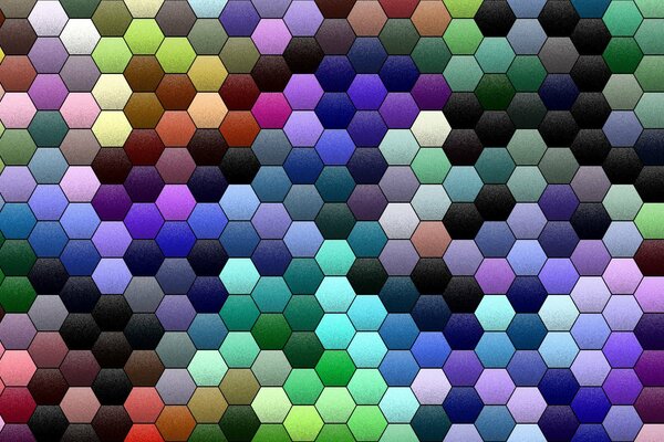 Abstract mosaic of colored hexagons