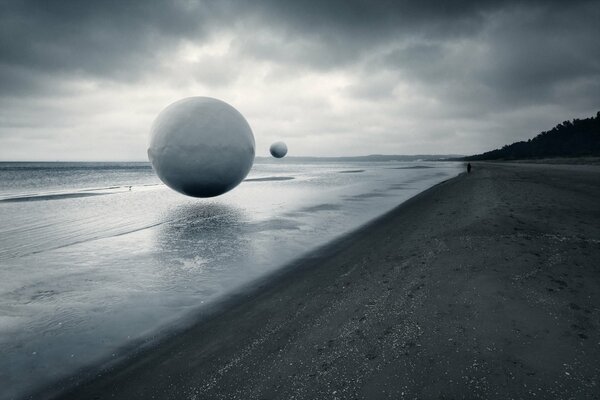 Photo abstraction de plage grise. Écharpe sur la plage de la mer. Abstrait fond d écran gris
