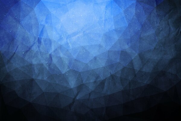 Blue polygons made of paper blurred