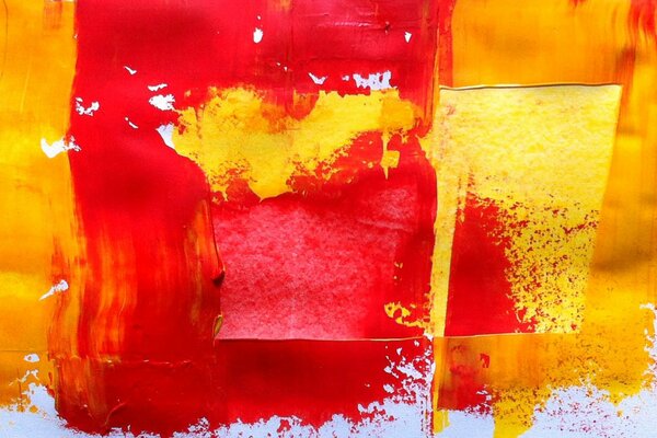 Composition abstraite de rouge et jaune