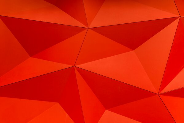 Abstraction, triangles volumétriques orange