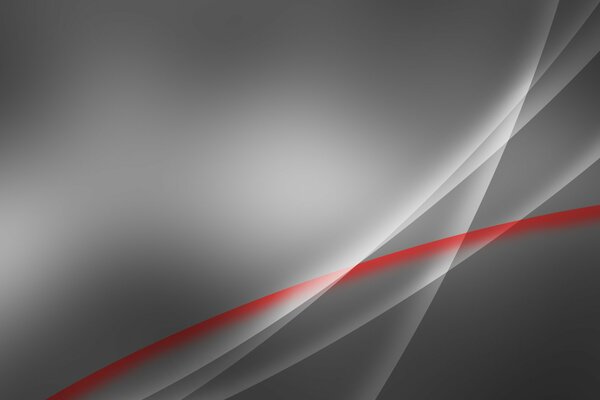 Абстрактные белые с красной линией на сером фоне
