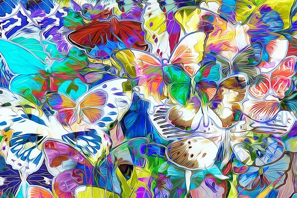 Mariposa de arte con alas brillantes