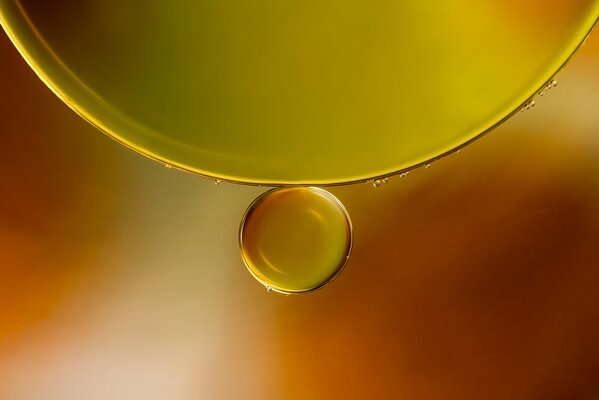 Oil drops on water