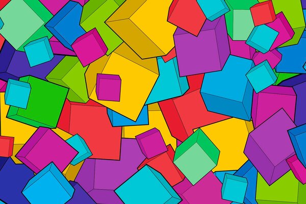 Lots of colorful cubes for the background