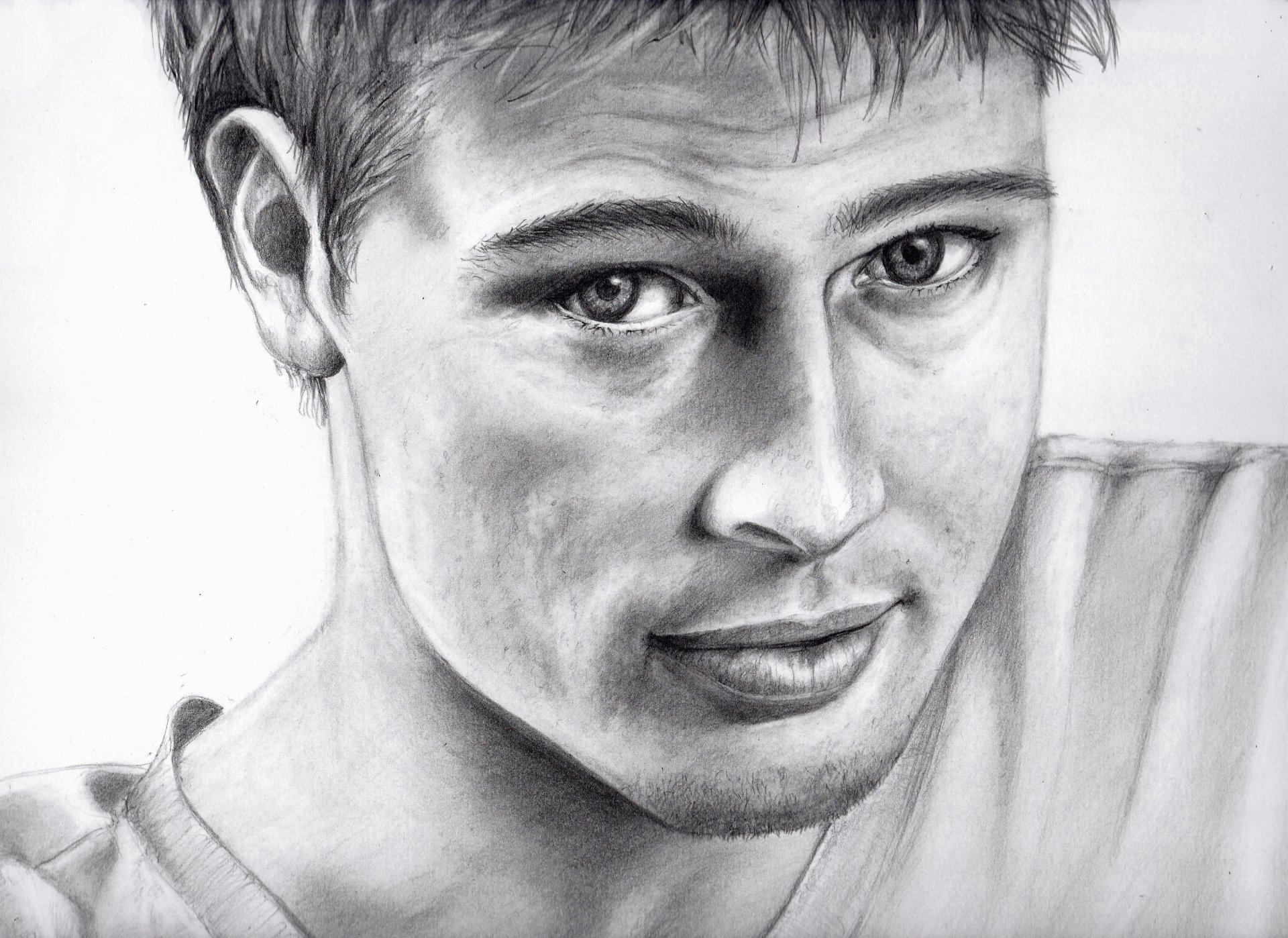 brad pitt ritratto disegno matita