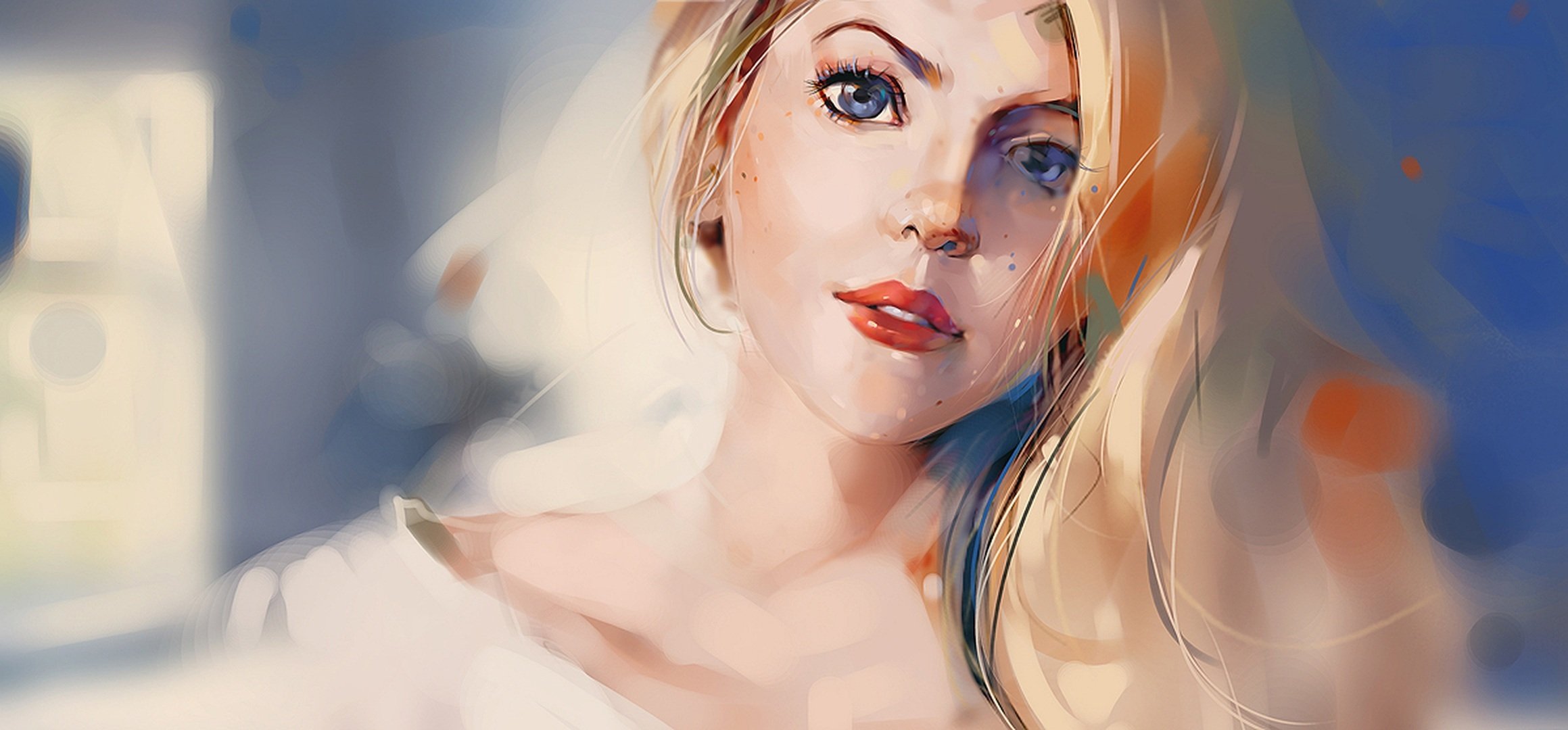 art to draw a girl blue-eyed blonde view