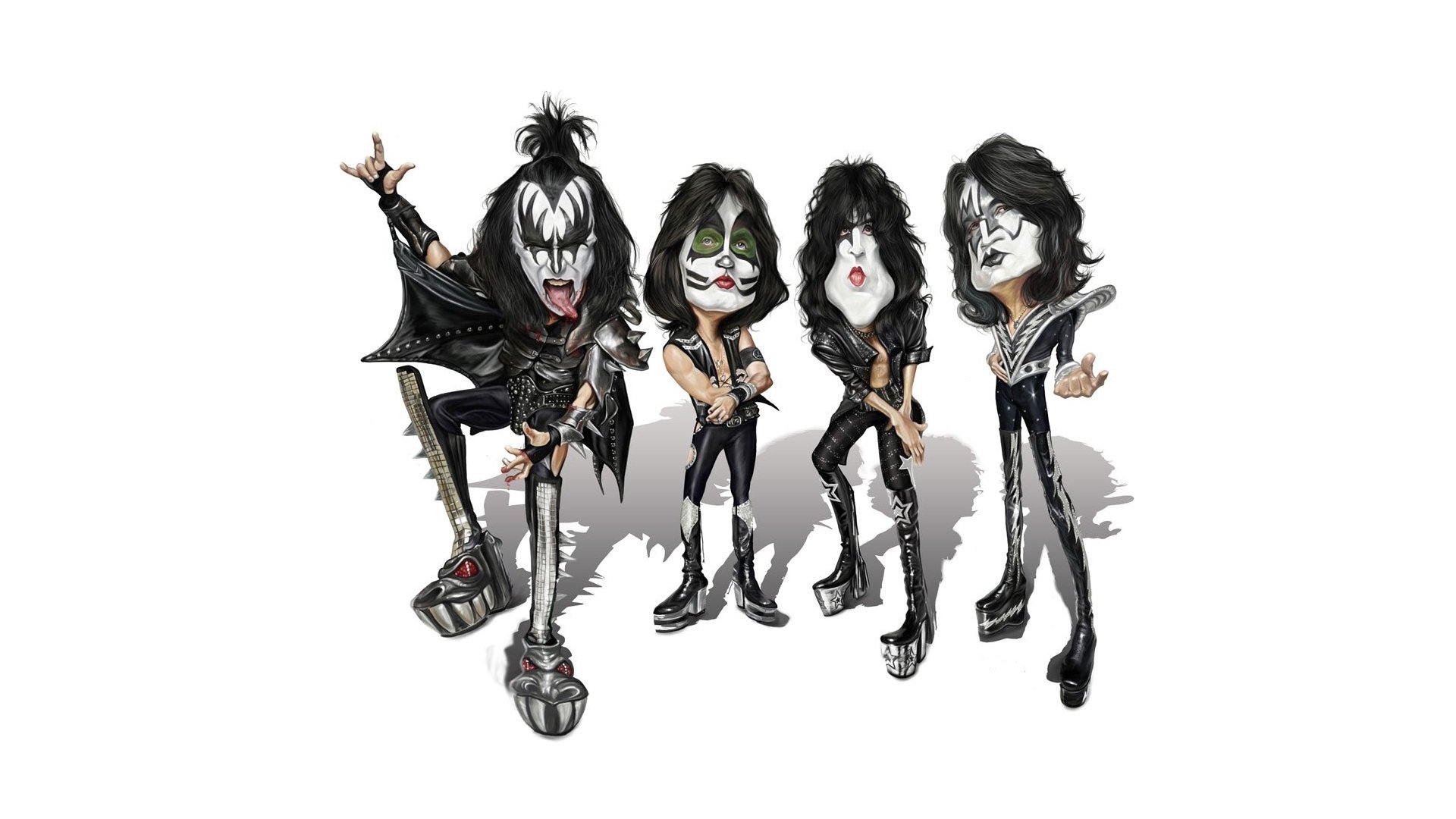 kiss kiss band rock cartoon background