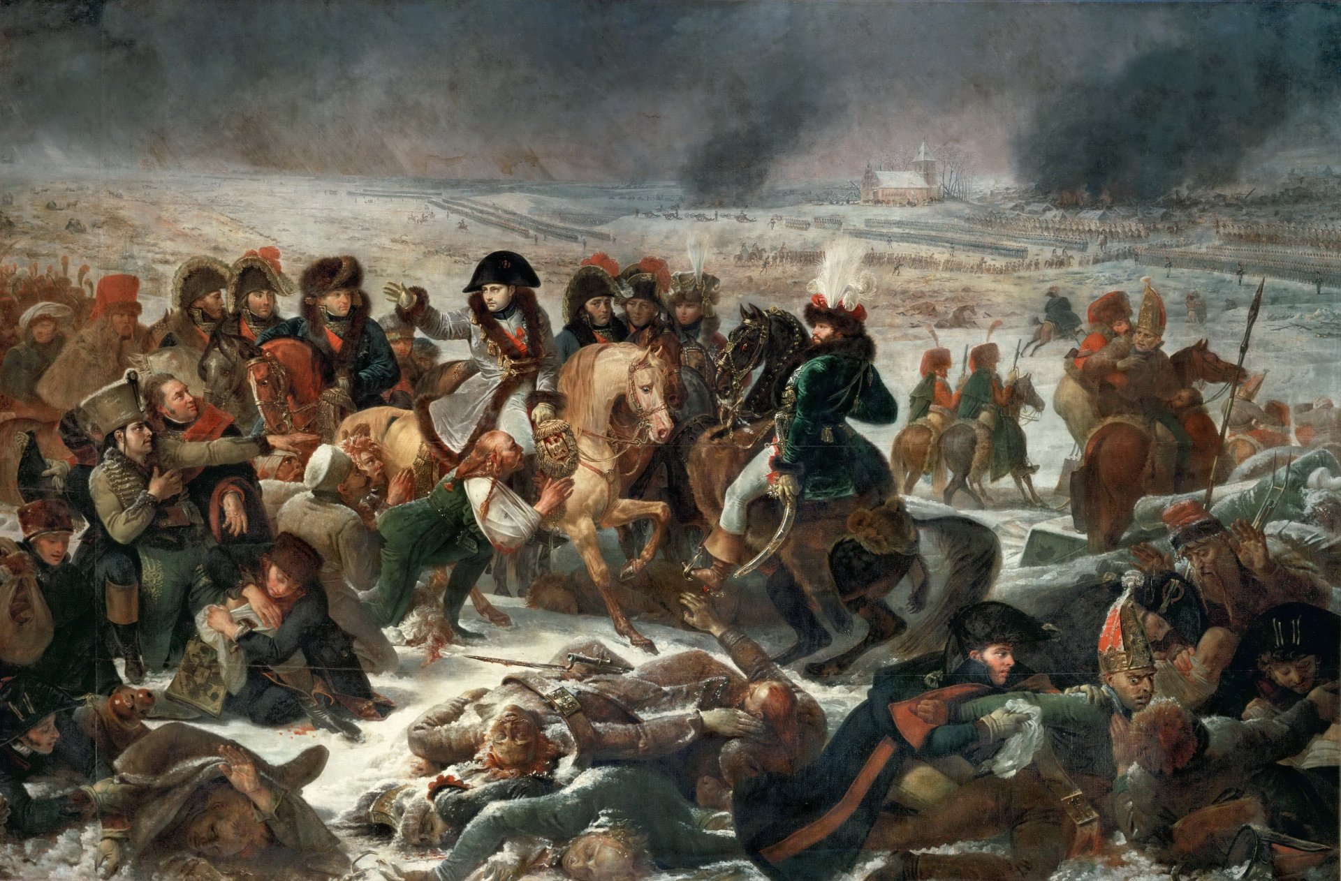 napoleón en la batalla de eylau el 9 de febrero de 1807 antoine-jean graud pintor academicista francés pintura óleo sobre lienzo