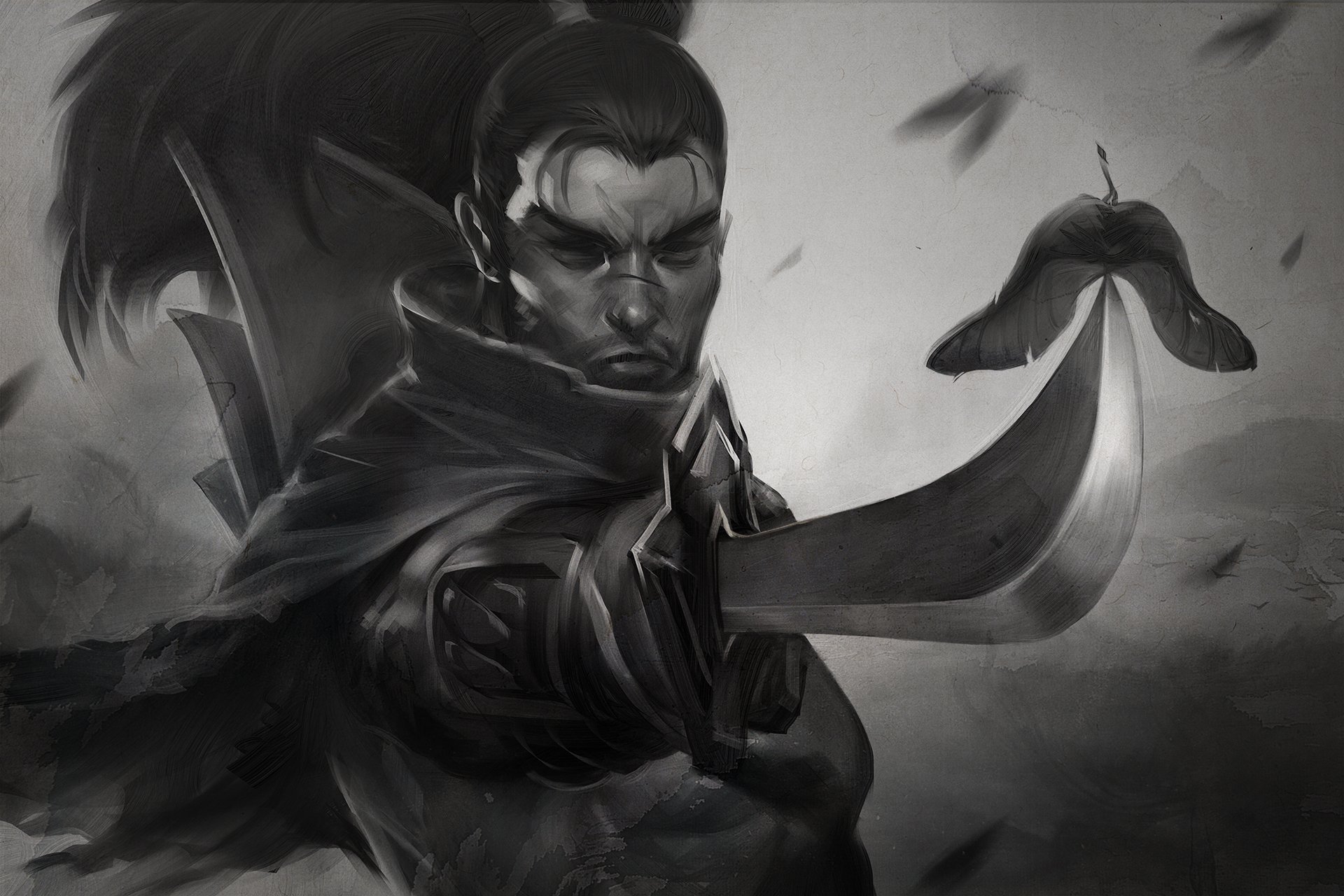 samurai krieger schwert zeichnung yasuo league of legends lol