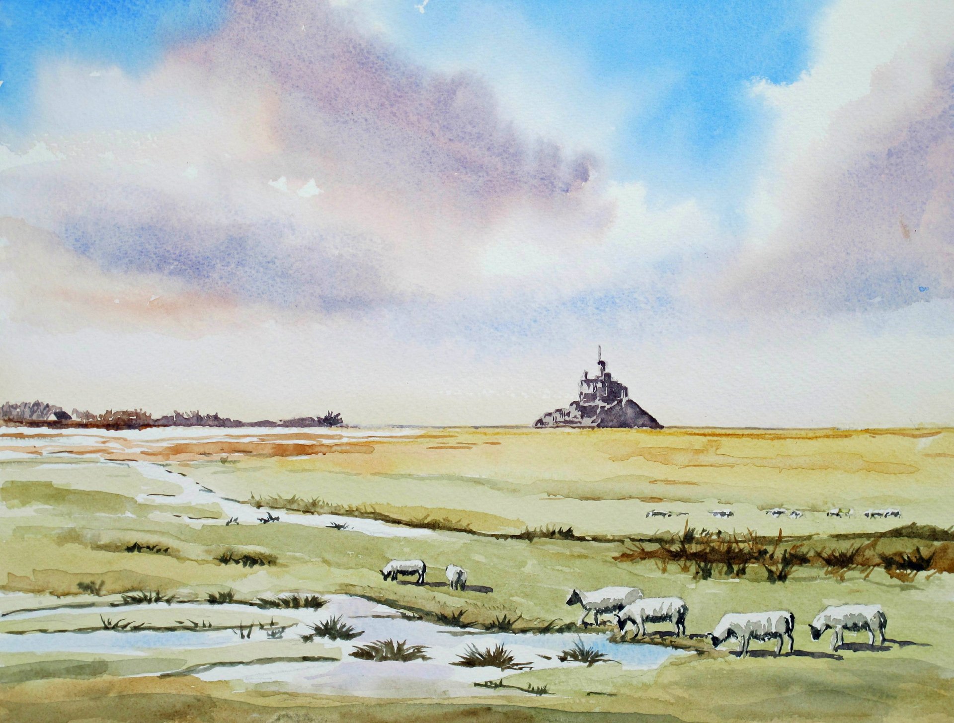 landscape picture watercolor