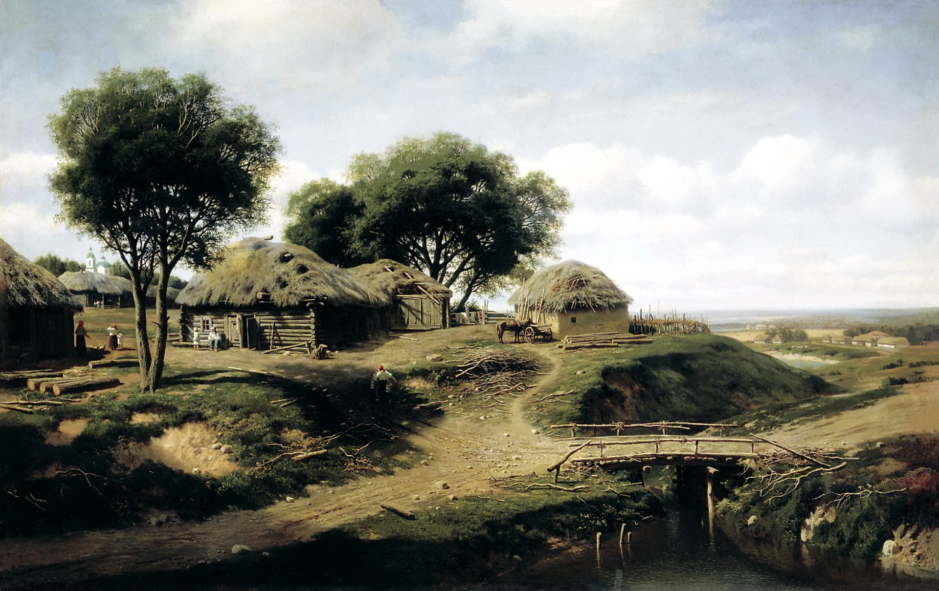 pintura clodt pueblo en la provincia de orel pintura lienzo paisaje arte