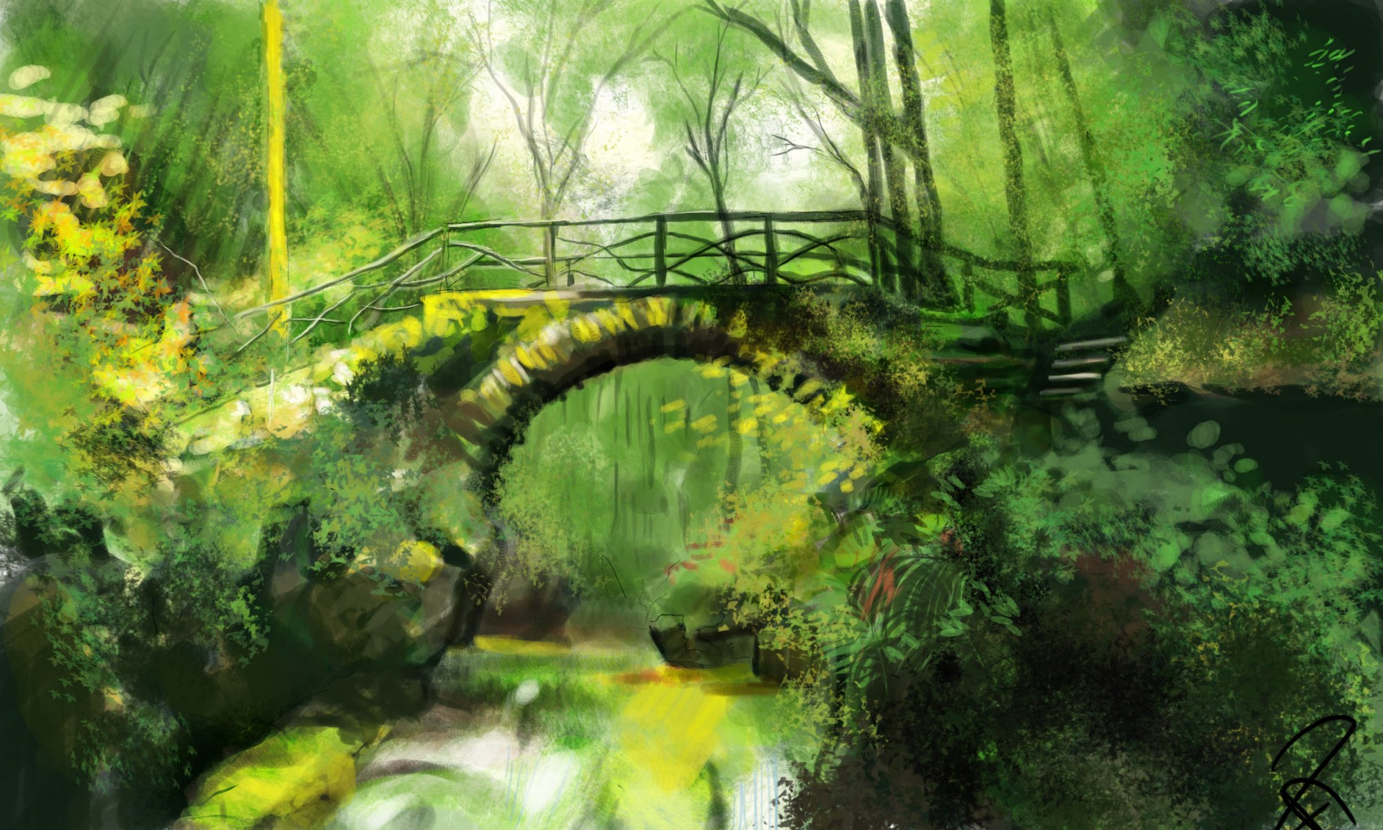 kunst antonio rodríguez pacheco natur grün wald brücke