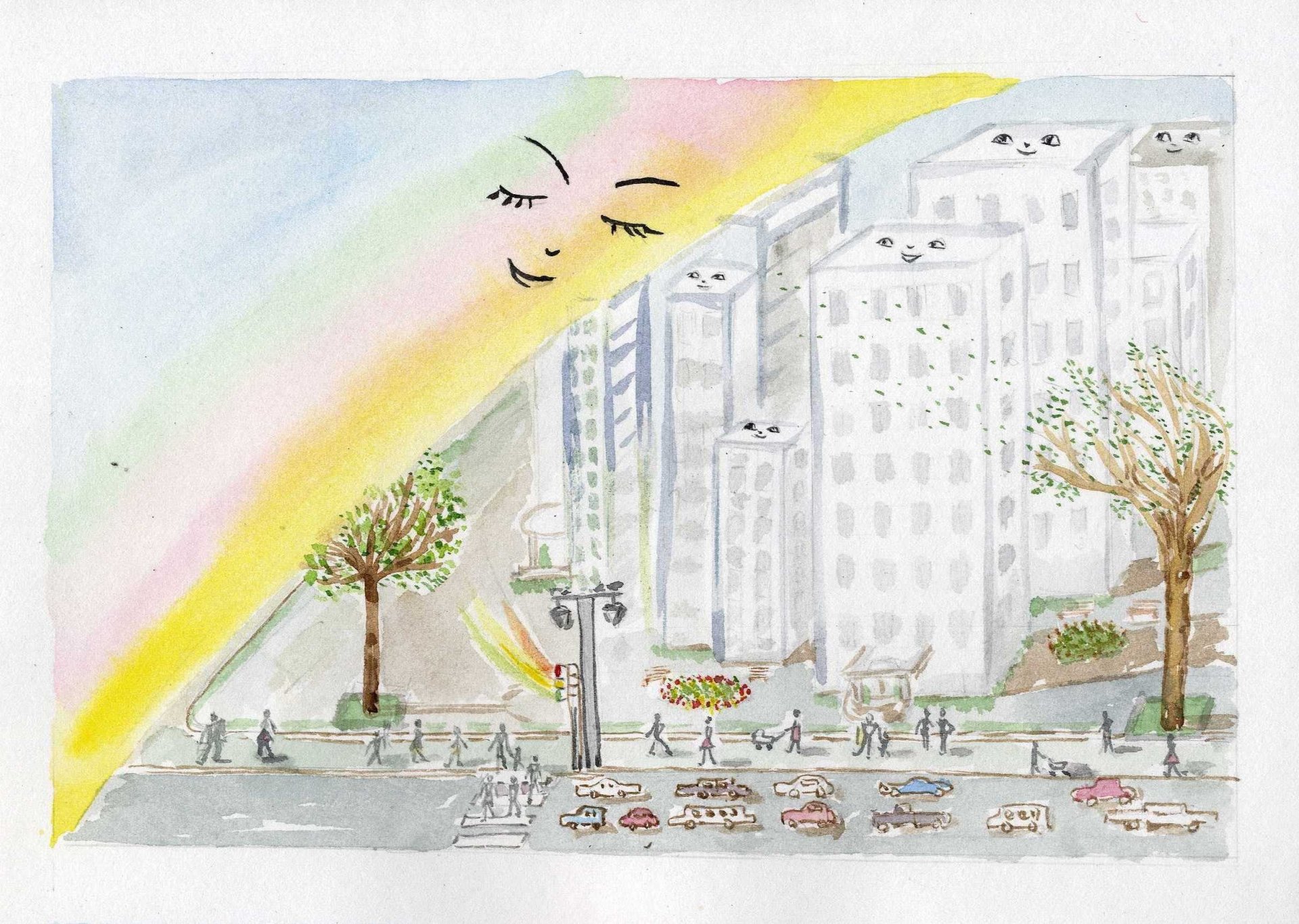 Детские рисунки на тему город
