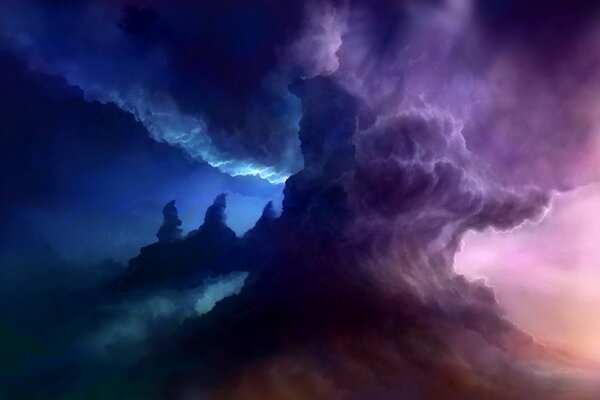 Imagen de nubes de tormenta en un cielo oscuro