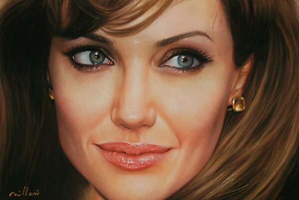 Retrato de la actriz Angelina Jolie