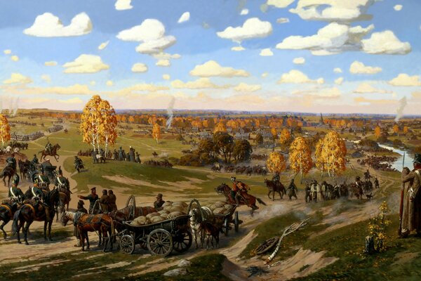 Peinture de la bataille de taroutine de 1812