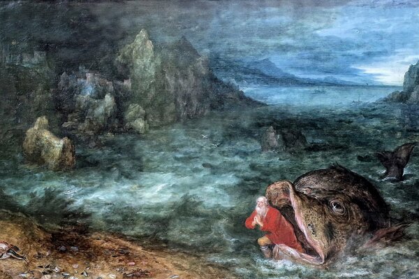 Painting by Jan Brueghel Jonah and the Whale 