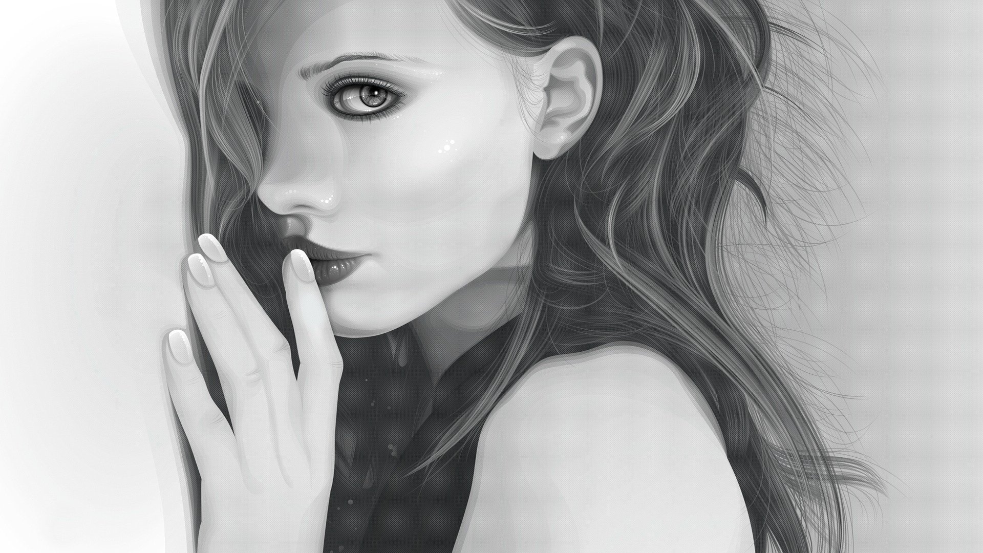 kate beckinsale chica mirada dibujo