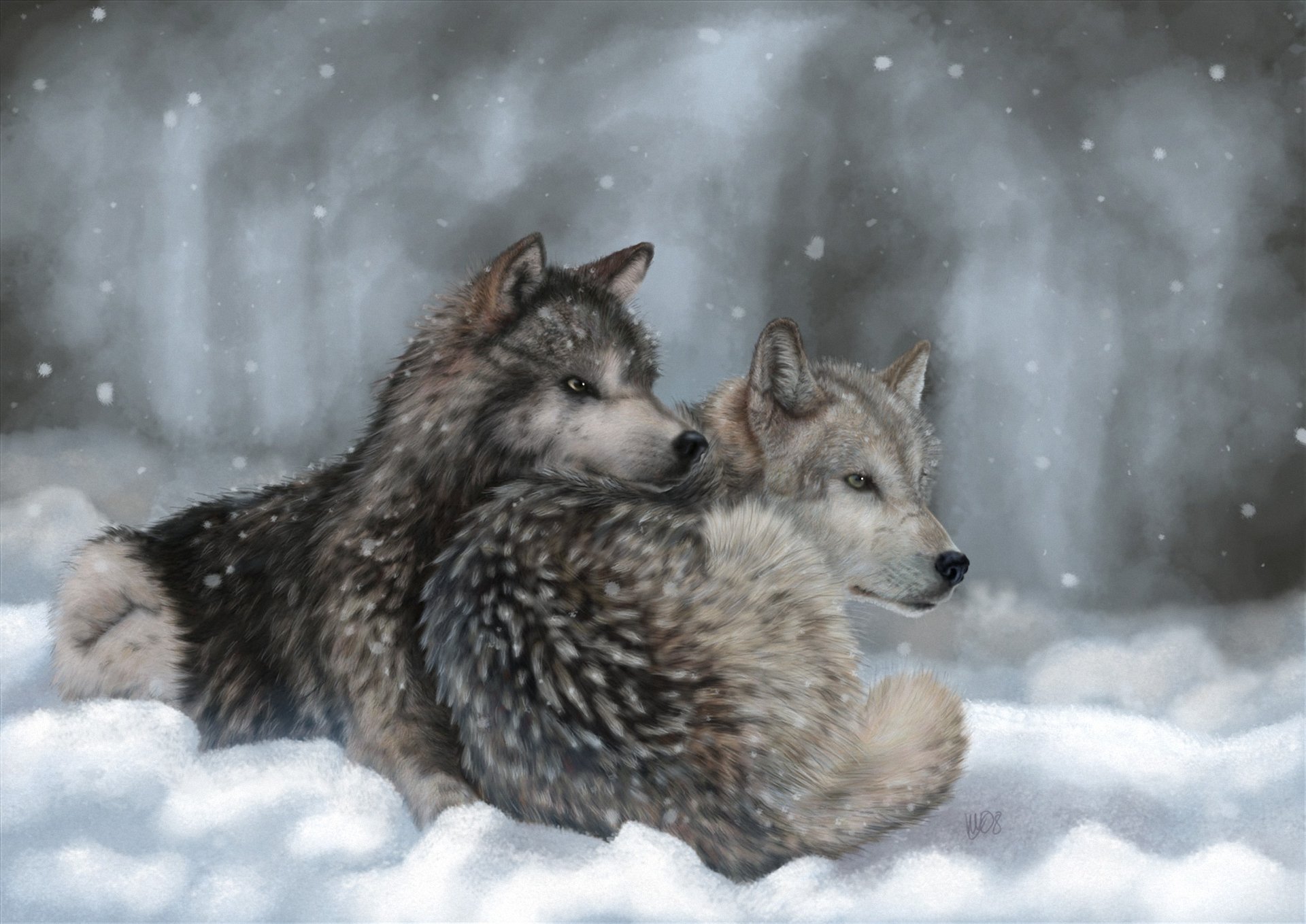 art loups neige hiver