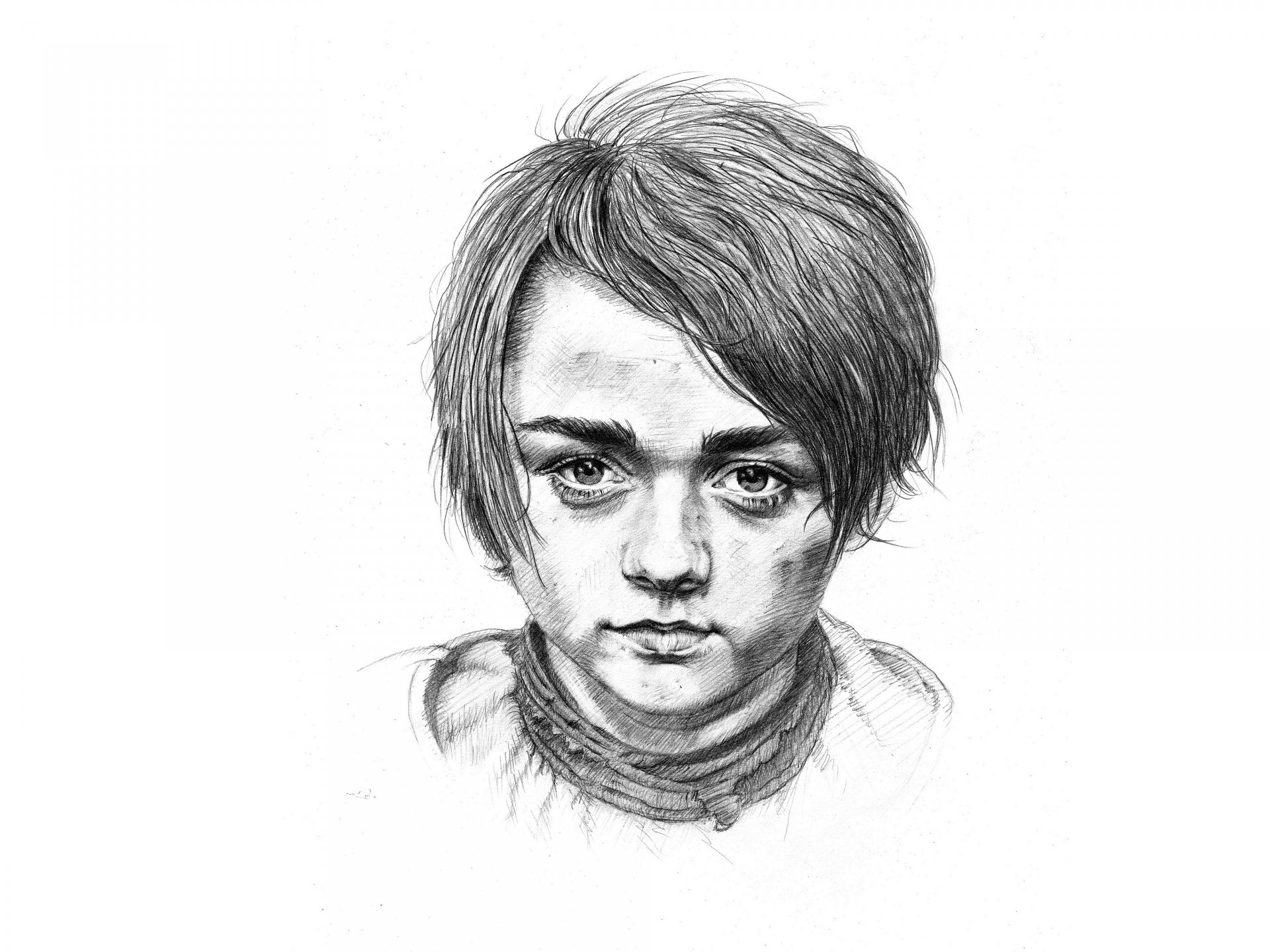 arya stark maisie williams dessin crayon