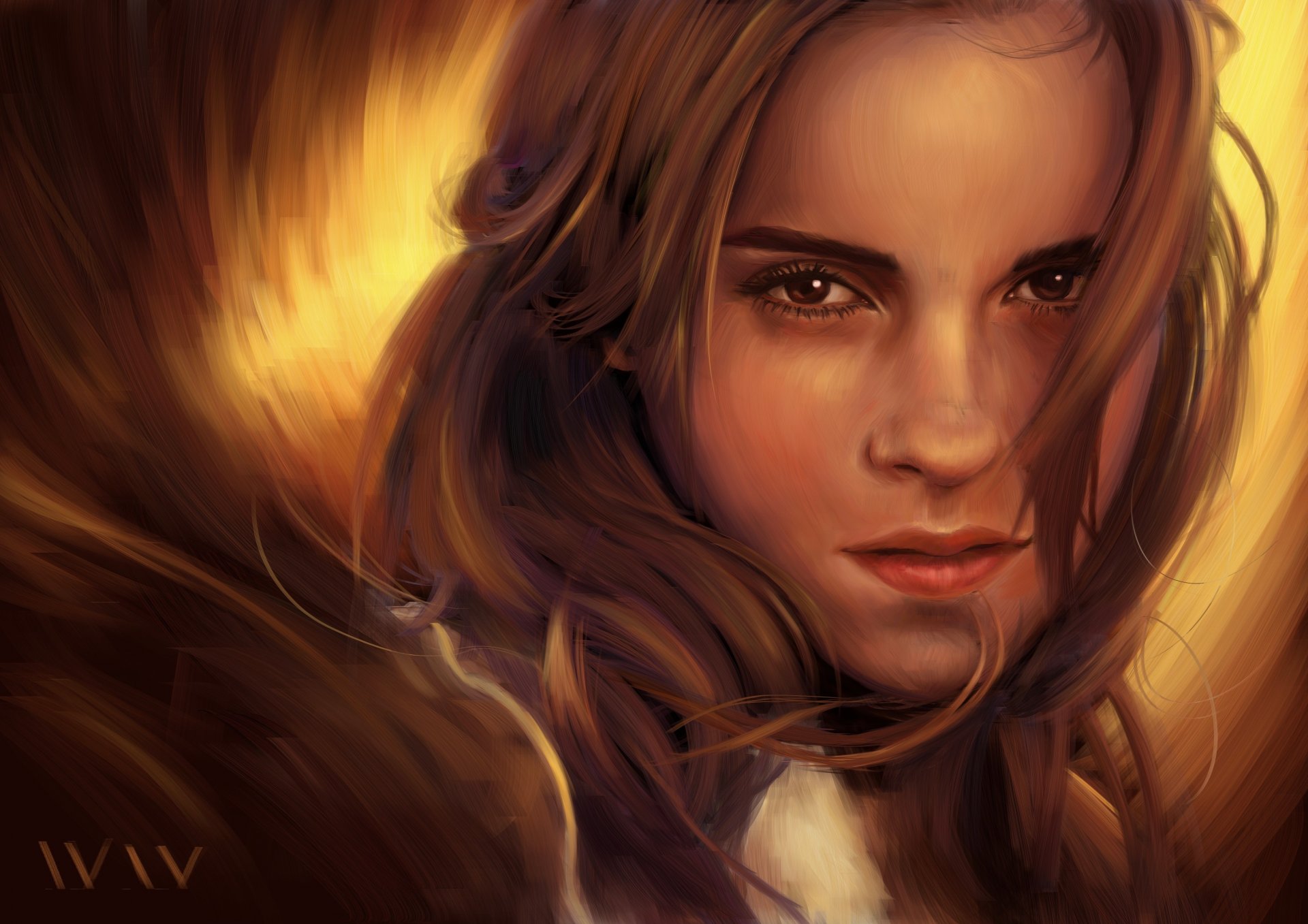 art emma watson girl face