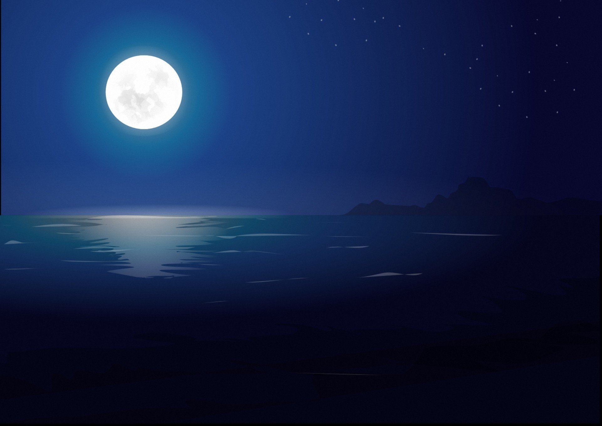 kunst landschaft nacht mond sterne meer