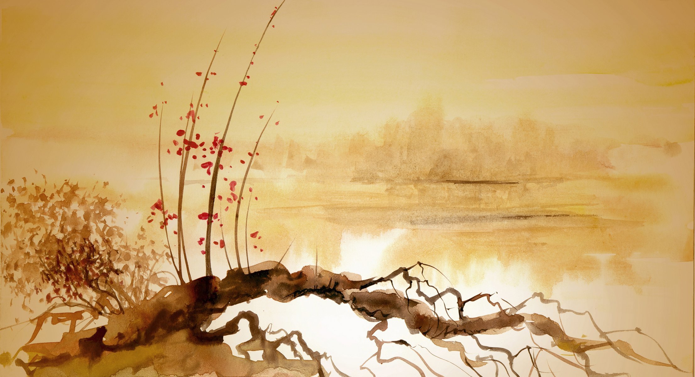 chinese painting snag river