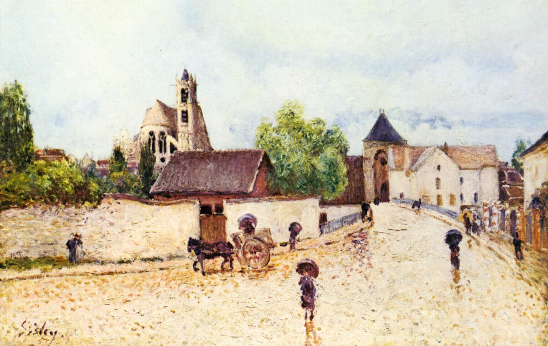 pintura pintura alfred sisley 1888 luan en morais en la lluvia