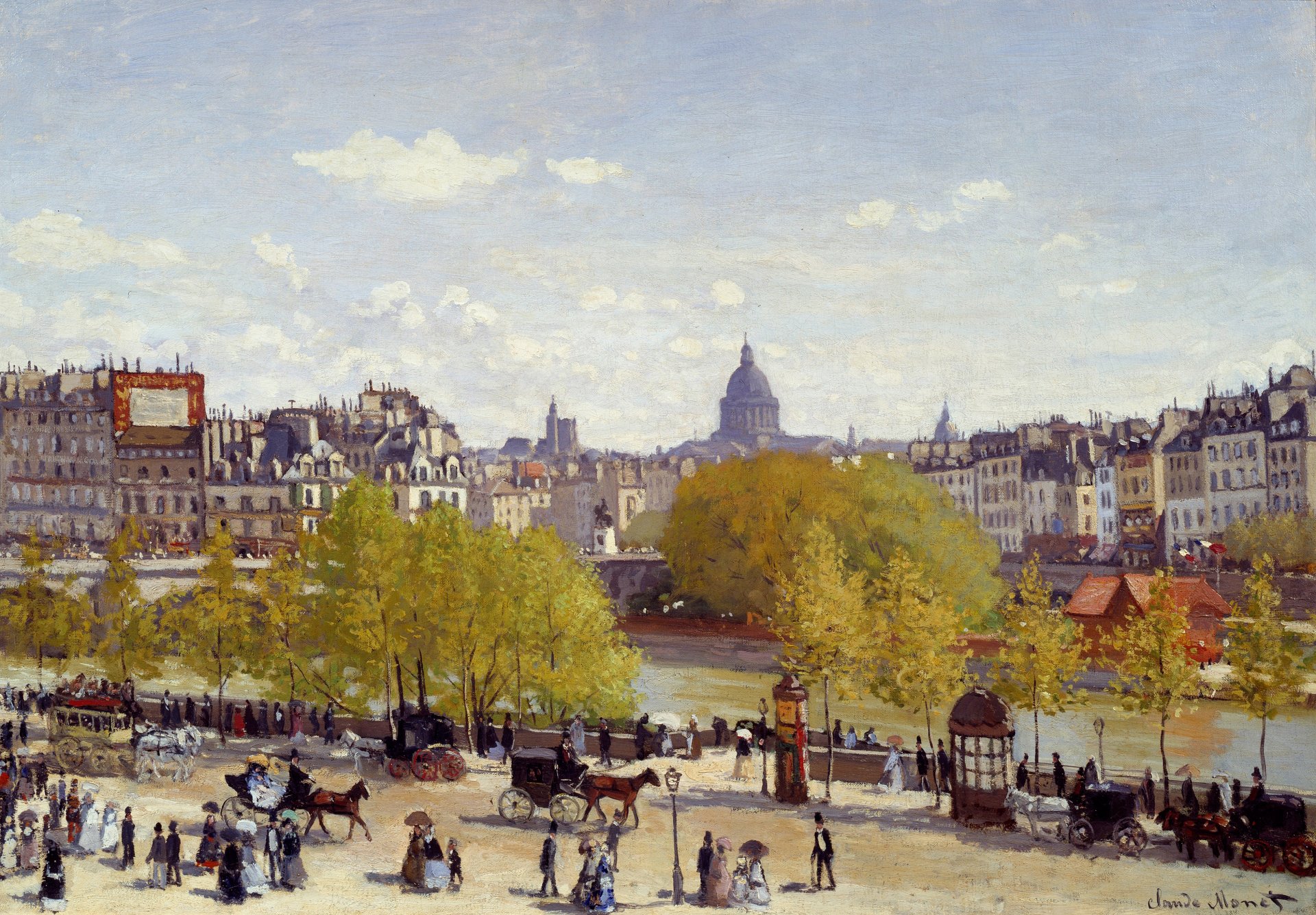 claude monet quai du louvre pintura al óleo arte 1867 pintor impresionismo