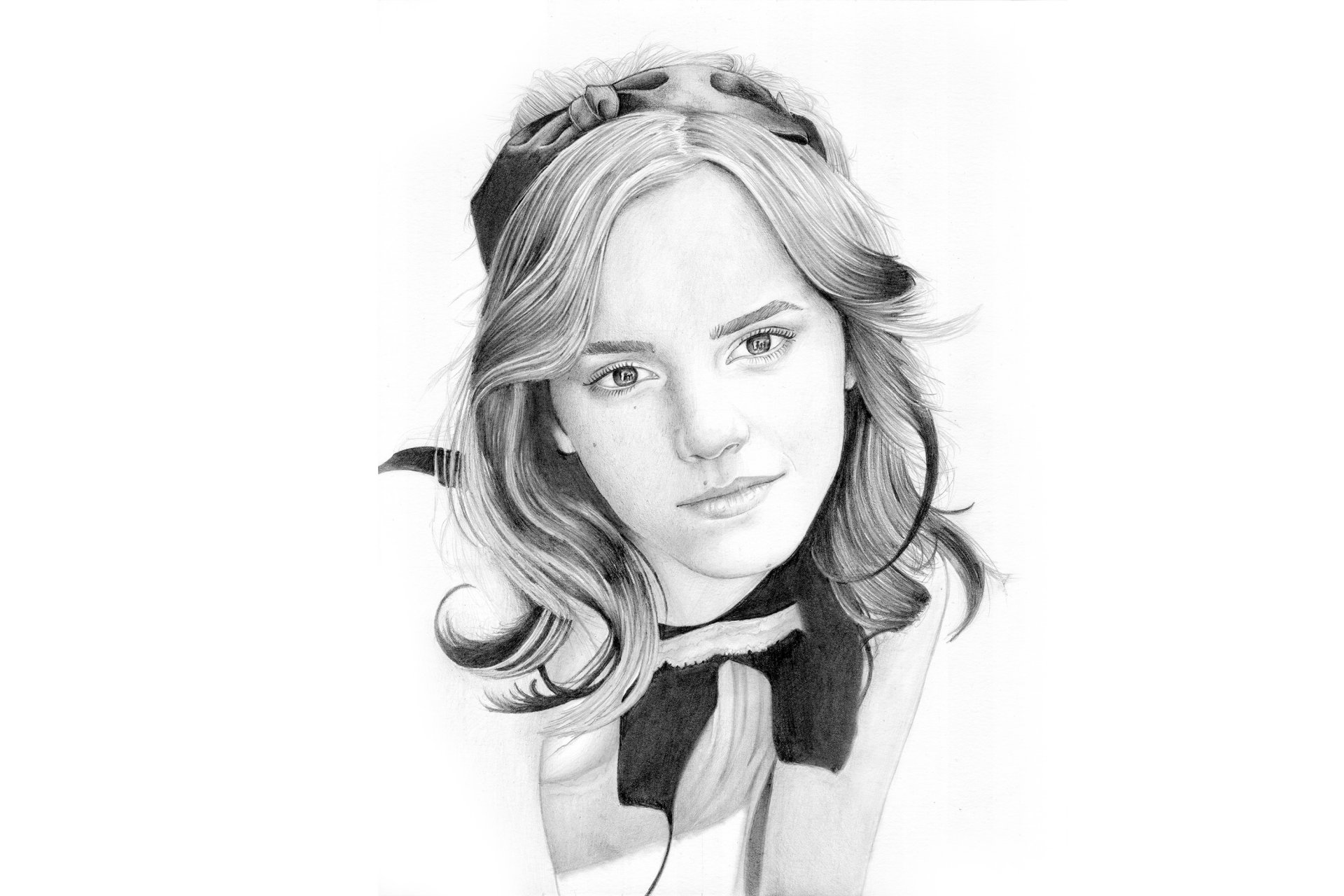 emma watson dibujo retrato lápiz