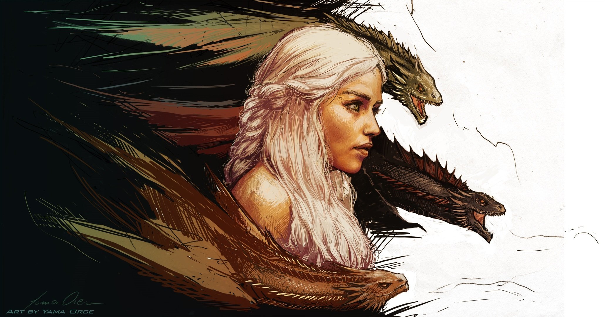 juego de tronos daenerys targaryen arte madre de dragones