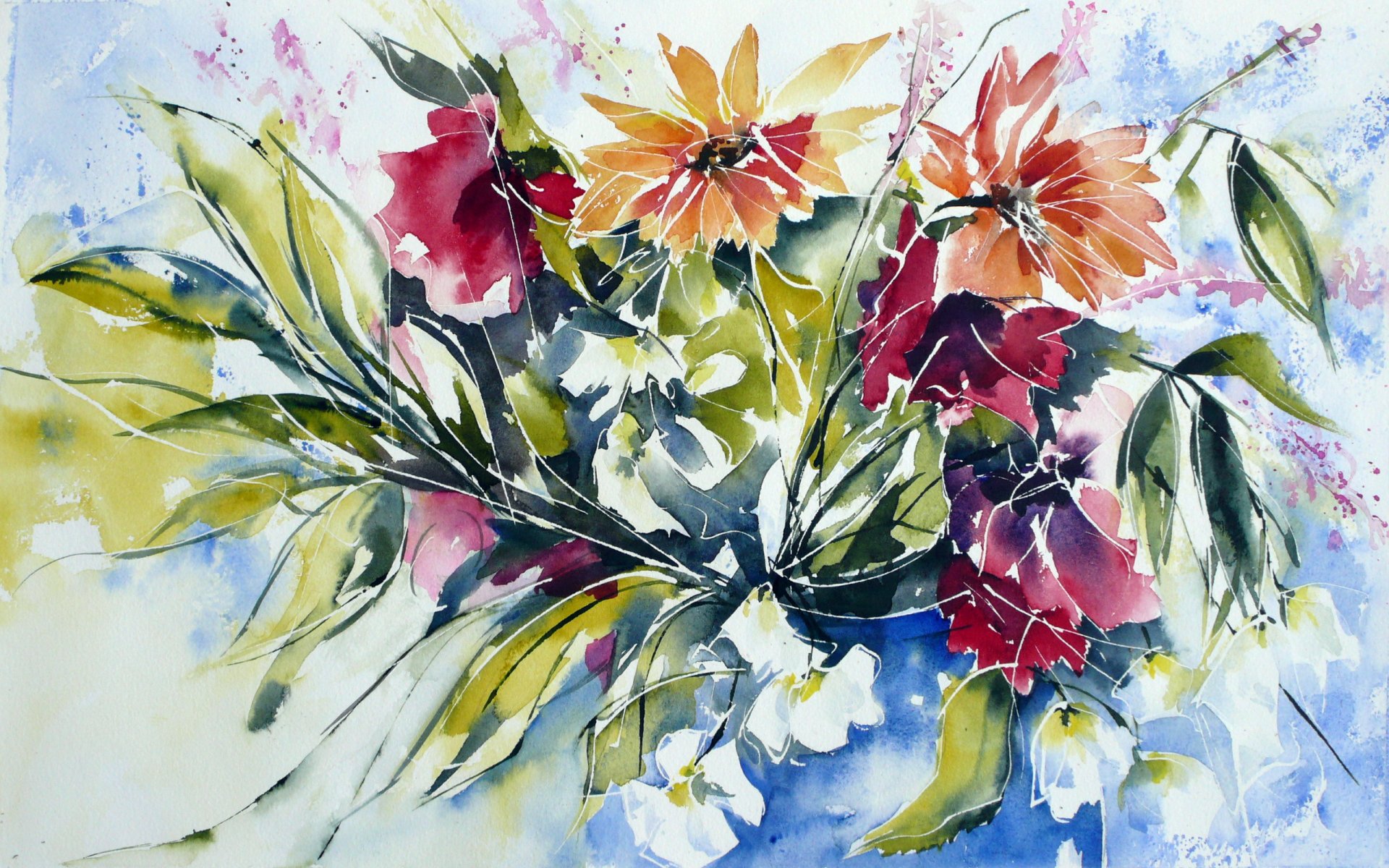 flower watercolor painting