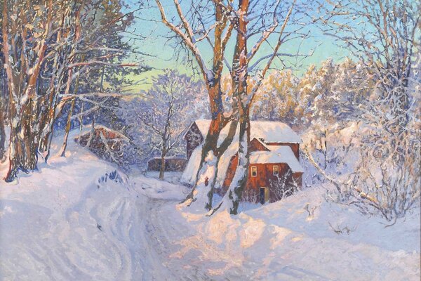 Peinture de Schulzberg maison d hiver