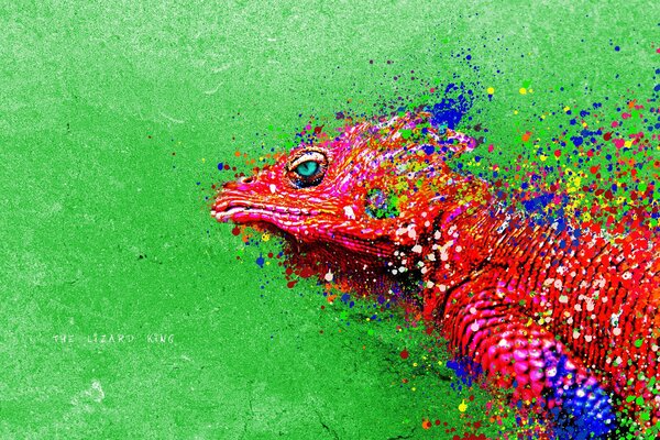 Reptil pintura de color brillante