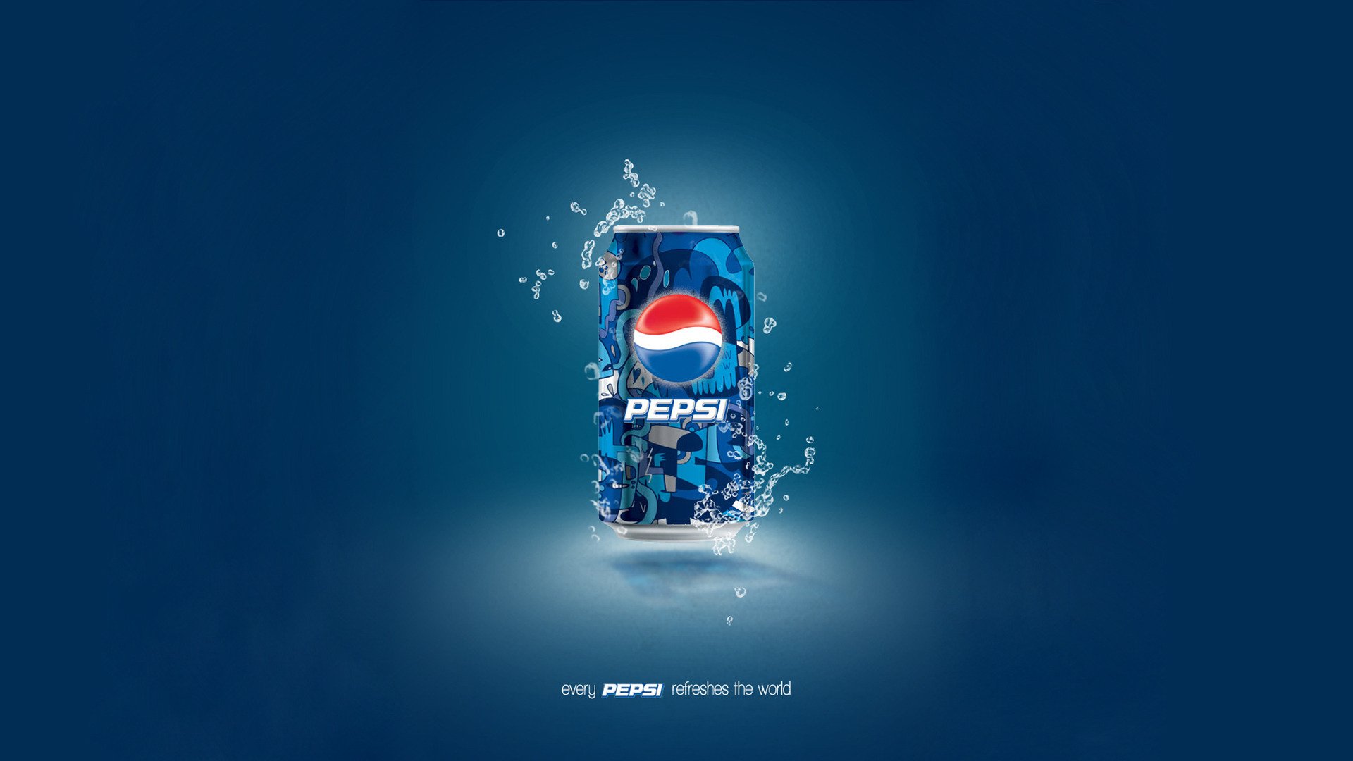 pepsi blue background of the bank drop