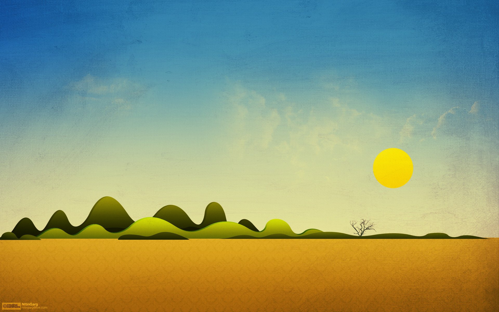 collage art landscape sky desert hills tree sun simple things freakyframe