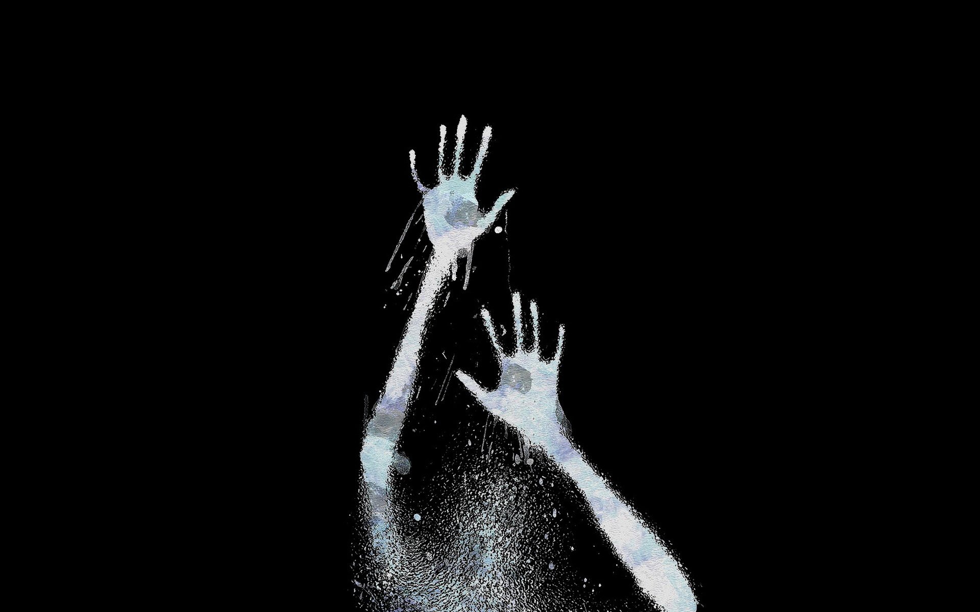 paint spray. silhouette hands palm