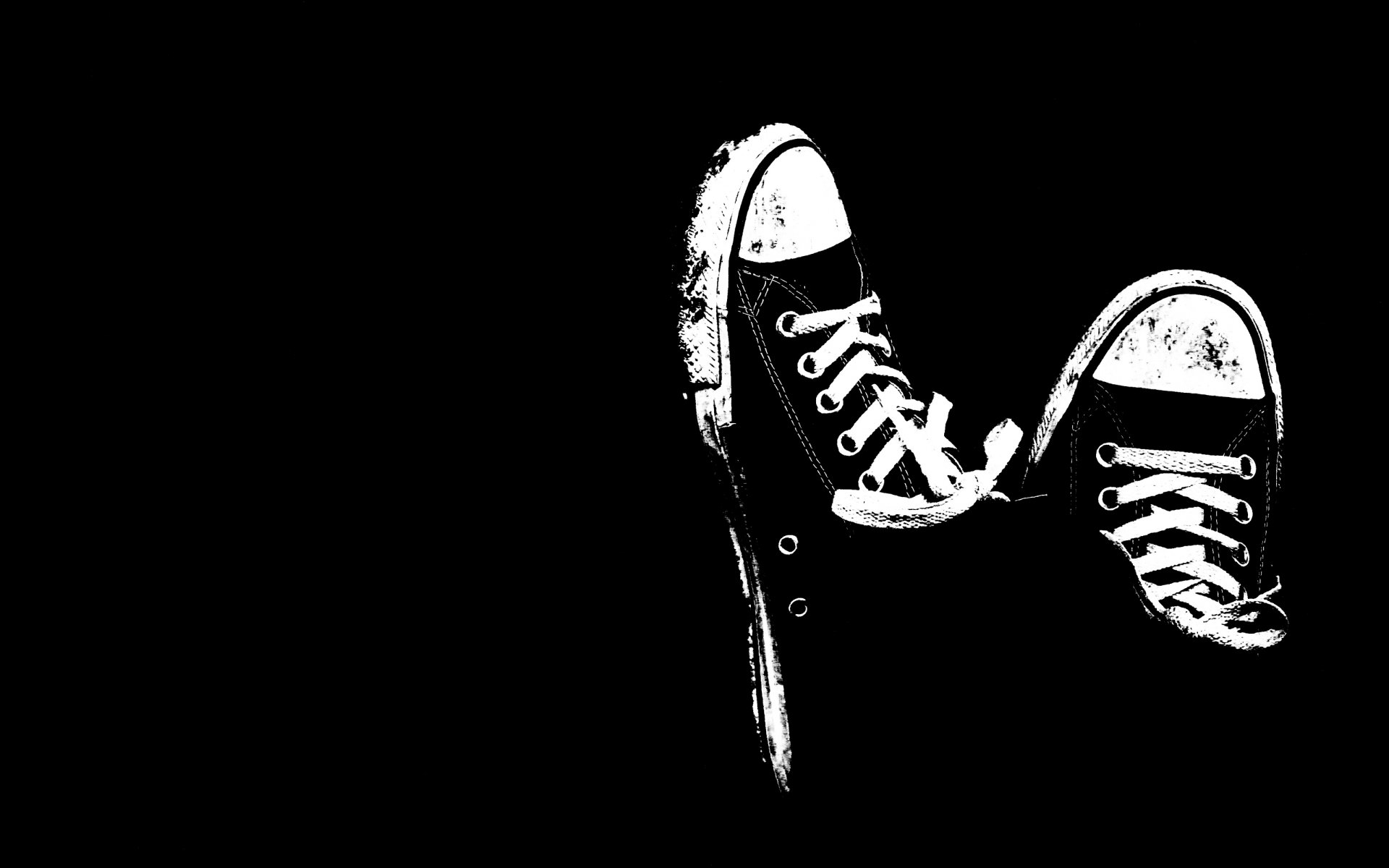 neakers laces shoes minimalism black background black and white