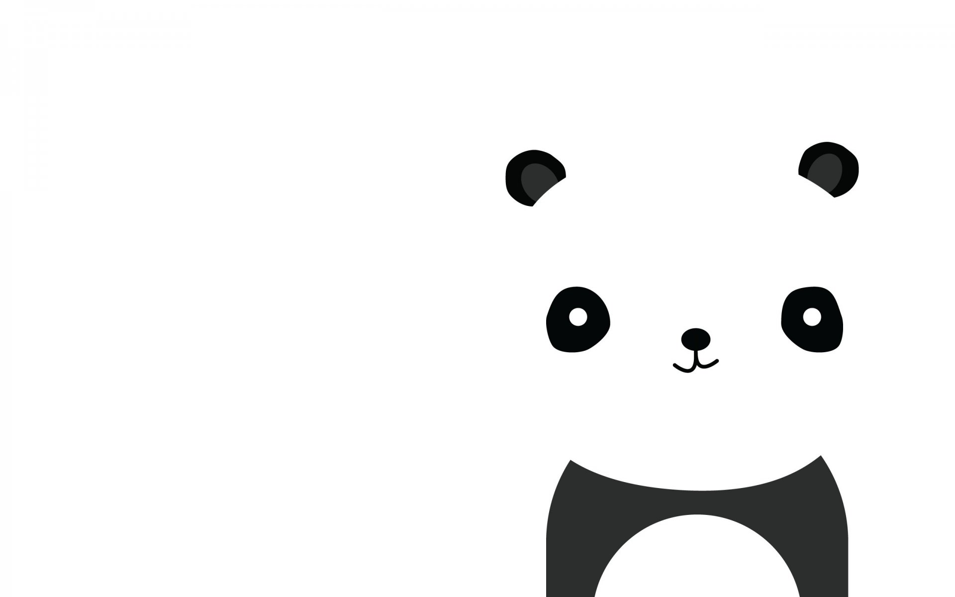 panda minimalismo blanco sonrisa