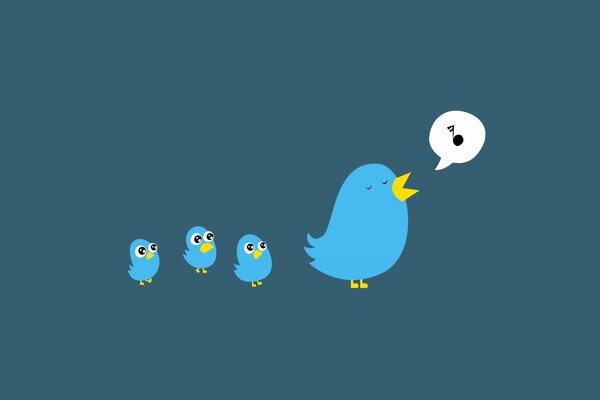 Die Vogelfamilie von twittera singt