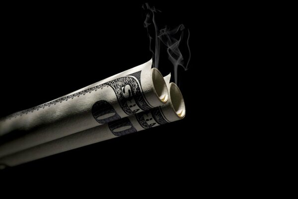 Dollar, Fass aus Geld, Rauch aus Scheine